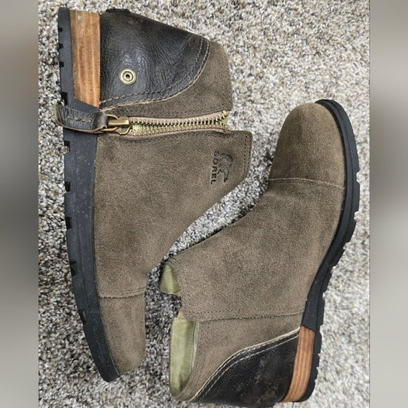 SOREL Leather Low Anckle Booties Sz 9 - Picture 7 of 10